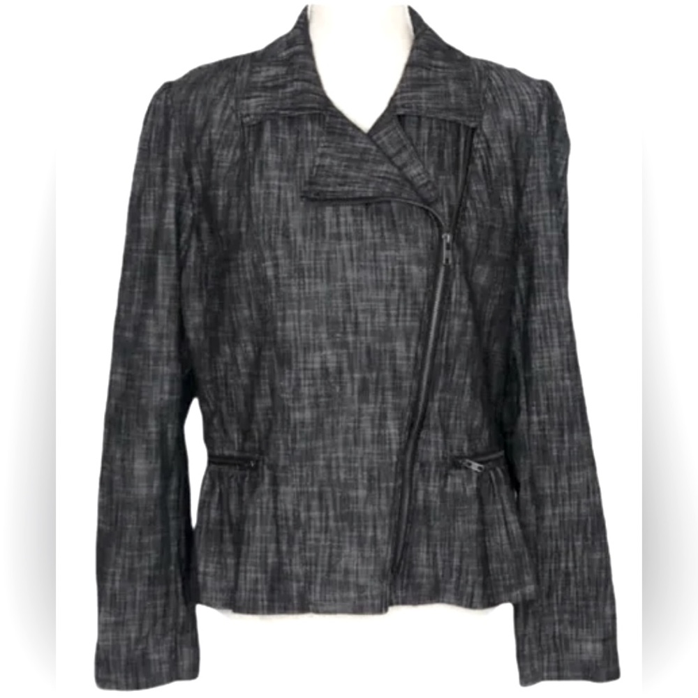Sandro Heathered Peplum Moto Jacket w Diagonal Zip Offers Versatile Styling